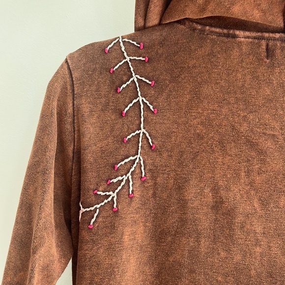 Rising International Tapestry Sweatshirt Jacket Artsy Witchy Boho Hippie Whimsy - Picture 6 of 6